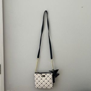 Black and white crossbody purse with hearts Betsey Johnson